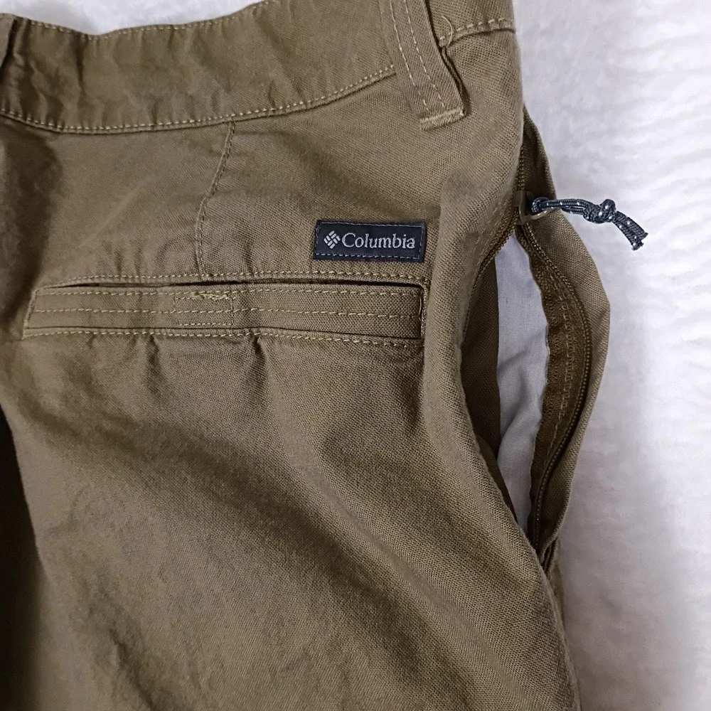 Columbia Sportswear Pants Men's 36x32 (38x31) Olive Cargo Deep Pockets Cotton